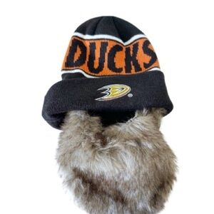 Anaheim Ducks NHL Hockey Beanie with Faux Beard Patrick Eaves One Size
